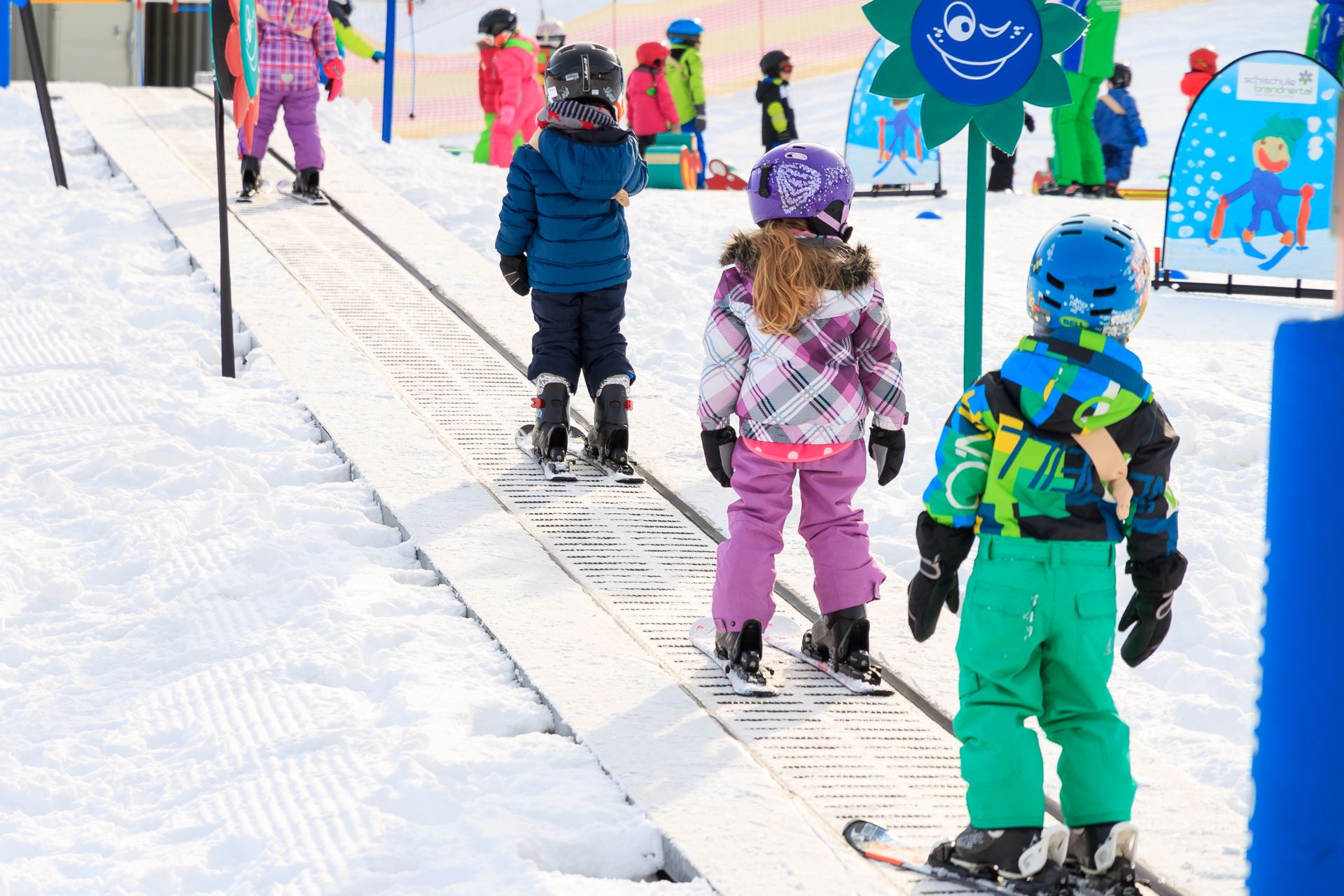 kids ski winter colorful clothes