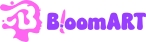 The purple and pink bubbly logo for BloomArt Children's facepainting and balloon art services.