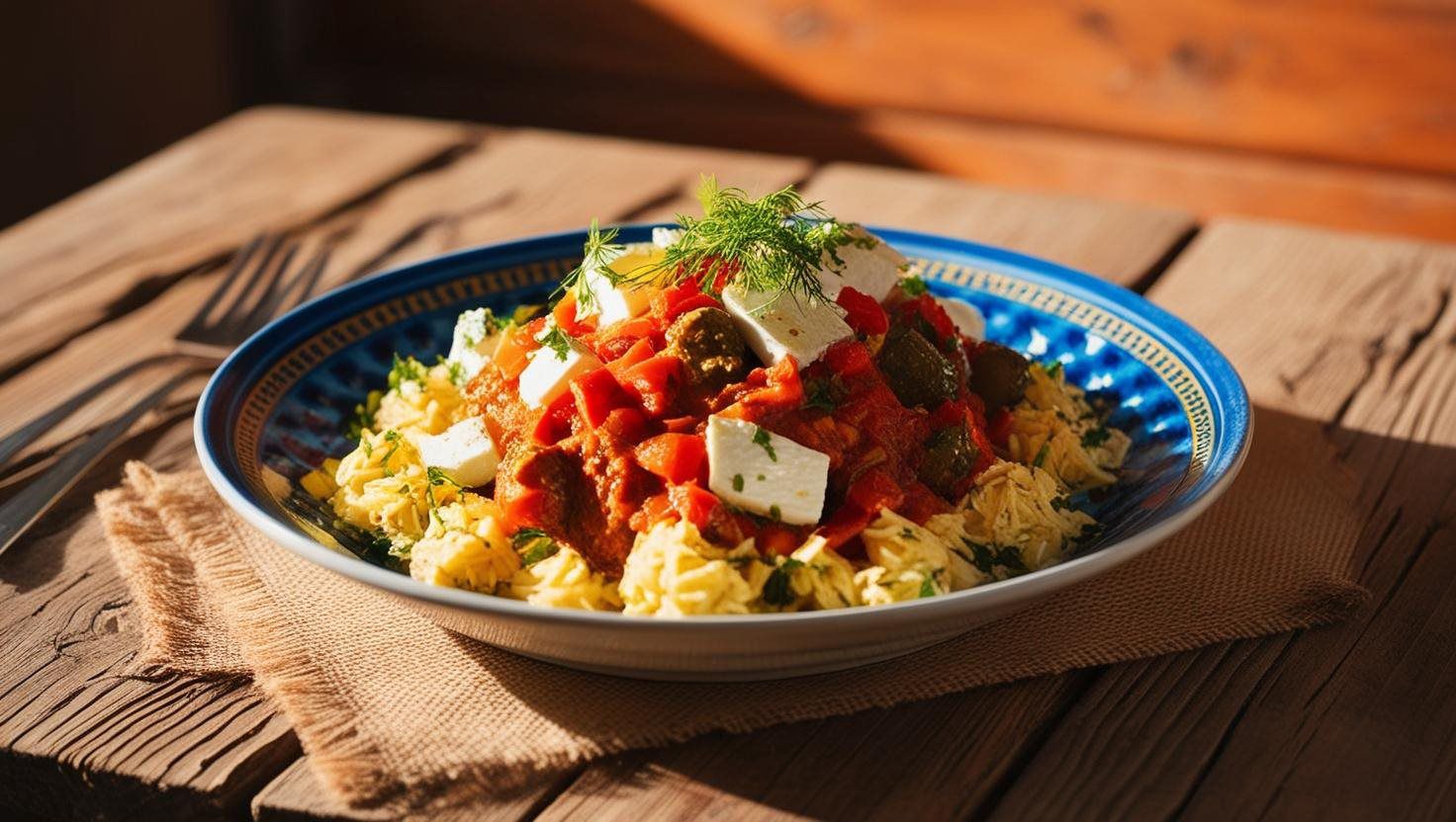 The restaurant's cuisine serves traditional Greek dishes as well as modern options. The menu includes dishes with Mediterranean influences and sophisticated international flavors.