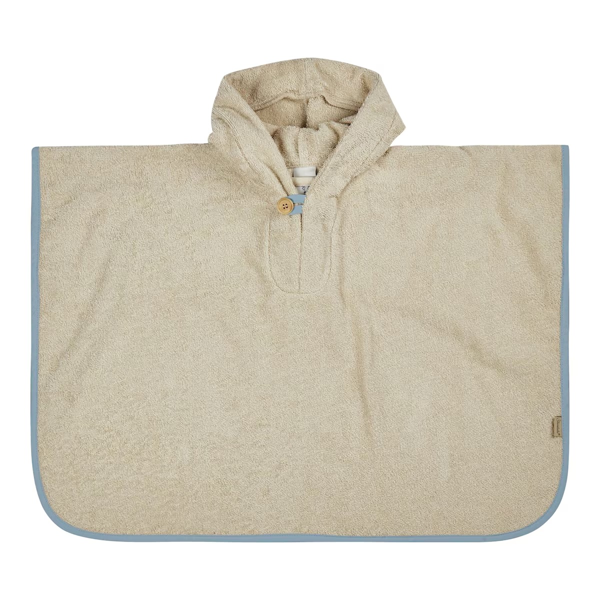 A baby towel poncho for easy drying-up when kids are out of the water, in a pool or by the sea.  Available at babymarkt.com