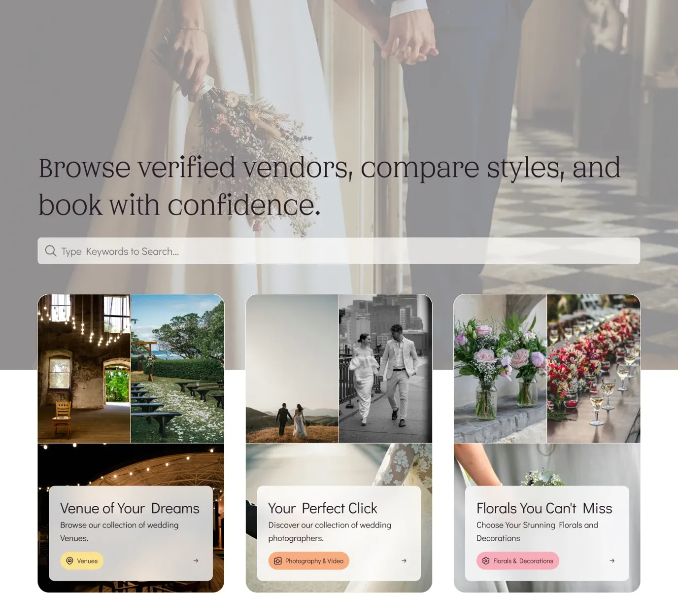Couple checking wedding planning terms on a checklist and a phone