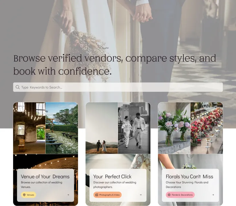 Couple checking wedding planning terms on a checklist and a phone