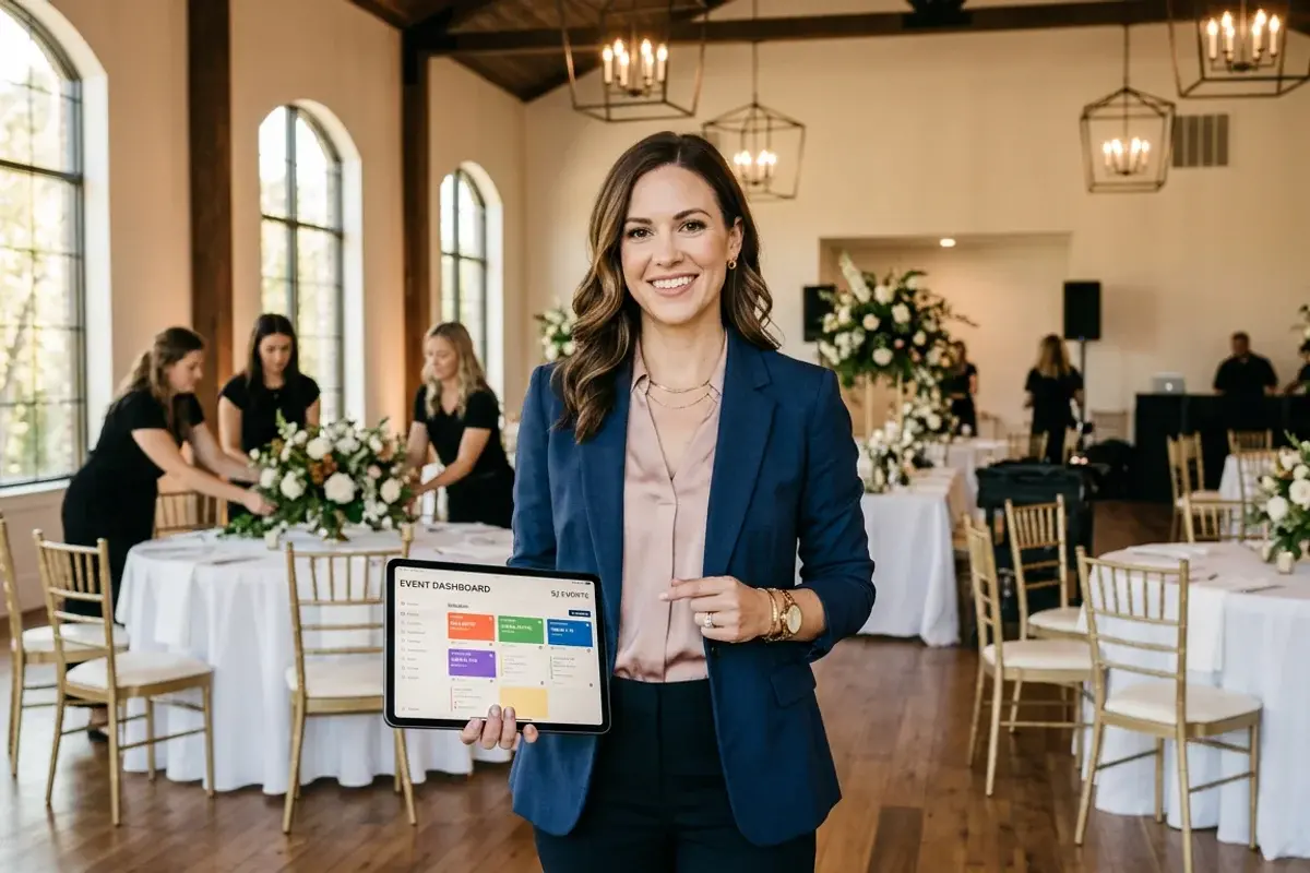 Dashboard διοργανωτή εκδηλώσεων με πολλαπλά wedding projects και RSVP tracking