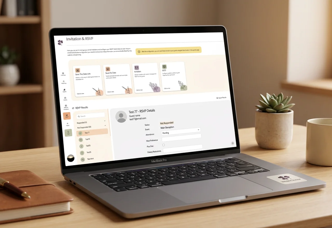 Dashboard παρακολούθησης RSVP με αποδοχές, αρνήσεις και εκκρεμή