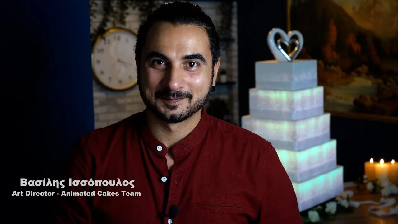 Μια ξενάγηση στον κόσμο της Animated Cakes — projection mapping στη γαμήλια τούρτα Θεσσαλονίκη Ελλάδα