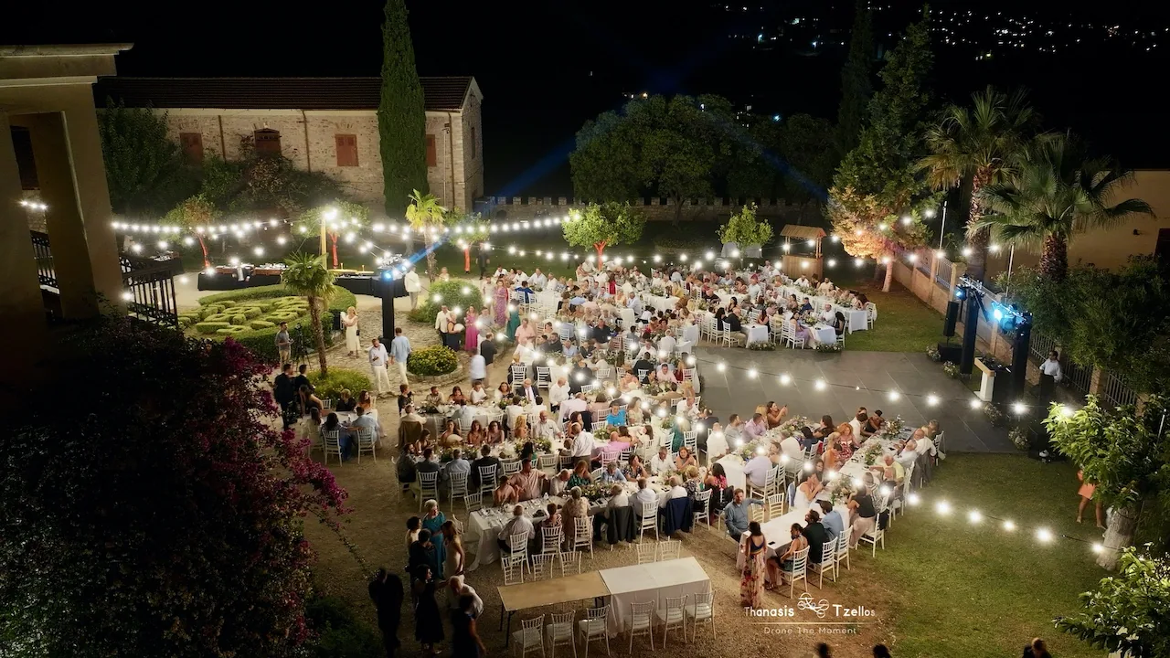 Achaia Clauss κάστρο φωτισμός γάμου Πάτρα
