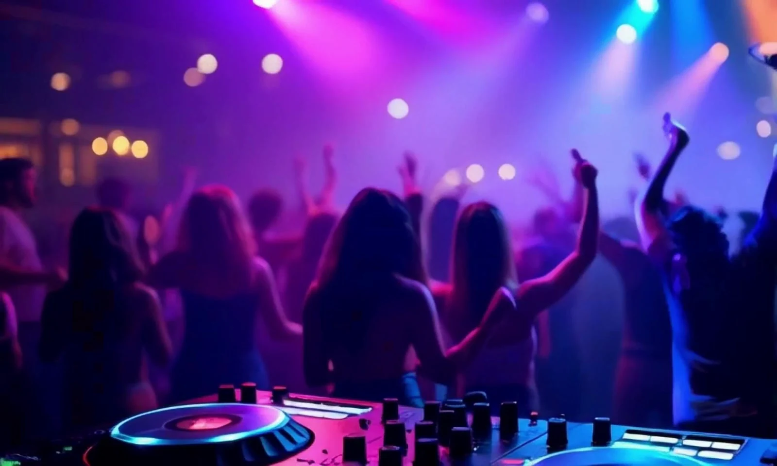 DJ Babis Αθήνα πίστα φωτορυθμικά και κόσμος που χορεύει