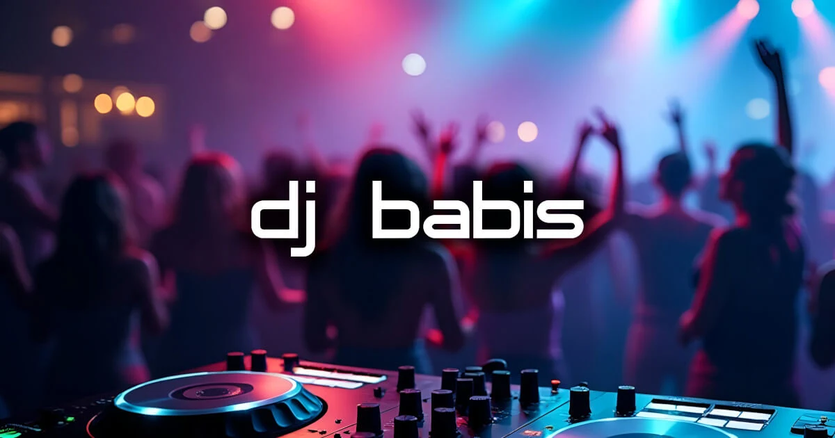 DJ Babis Αθήνα branded DJ title card γάμοι και πάρτι