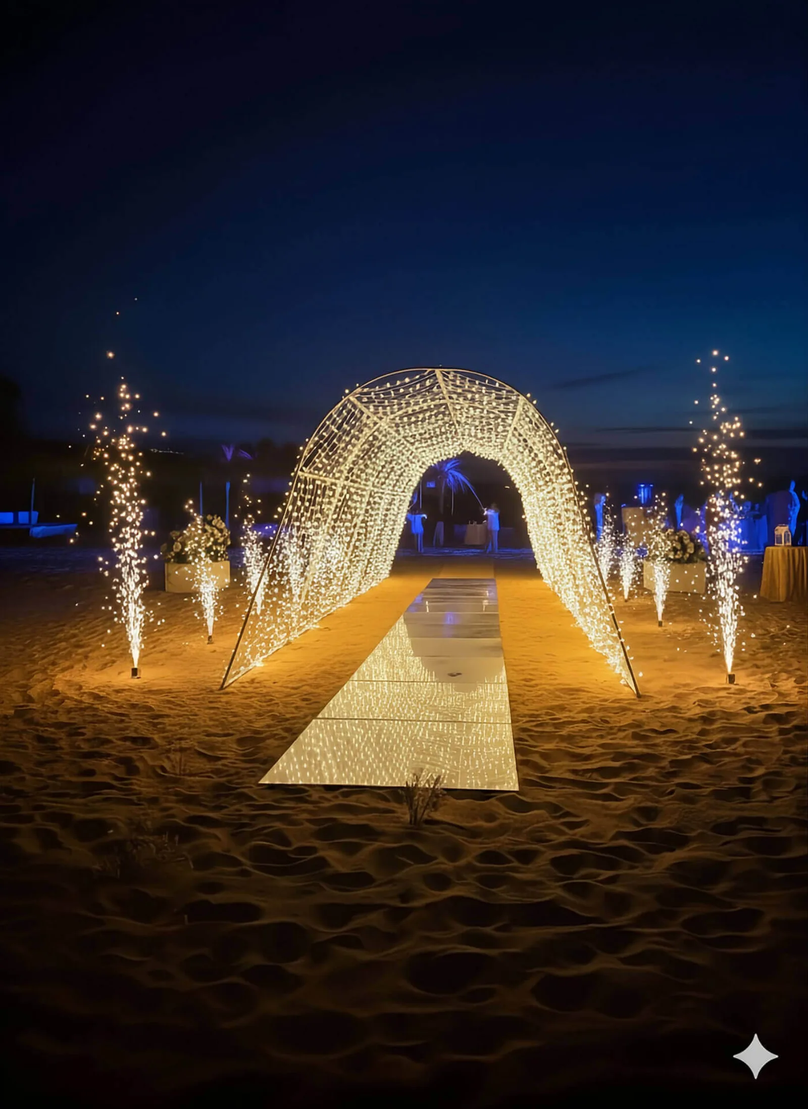 DJY signature fairy-light tunnel με καθρέφτη στο δάπεδο