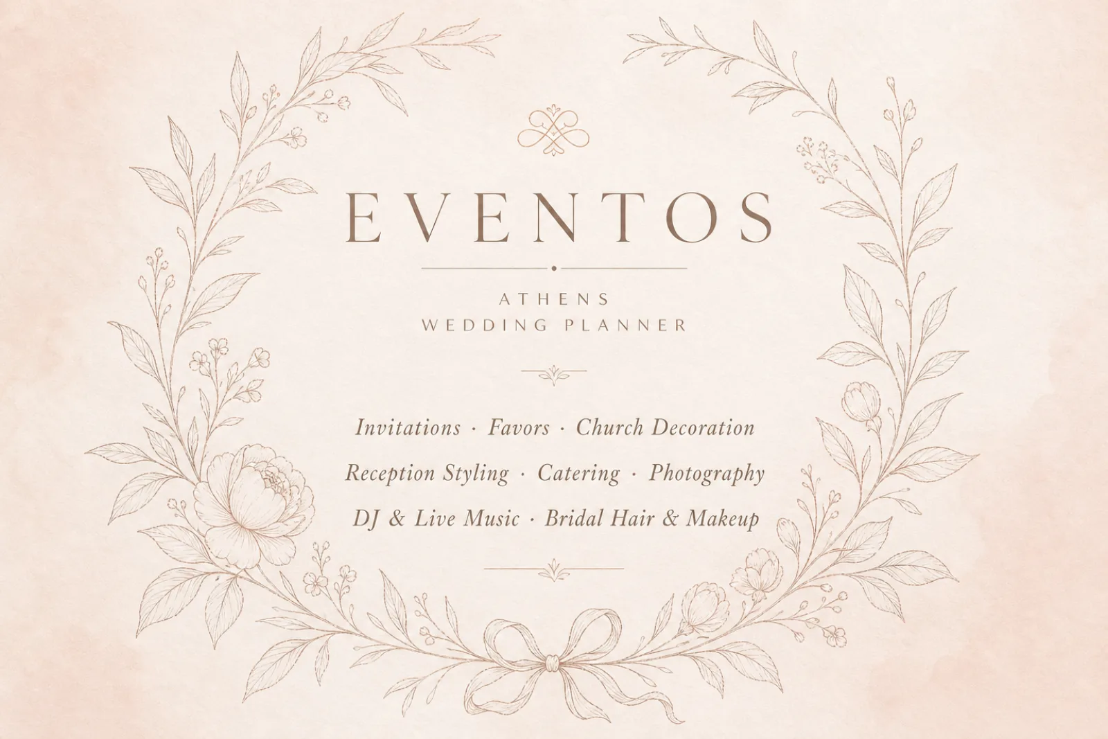 Eventos Αθήνα λίστα υπηρεσιών γάμου