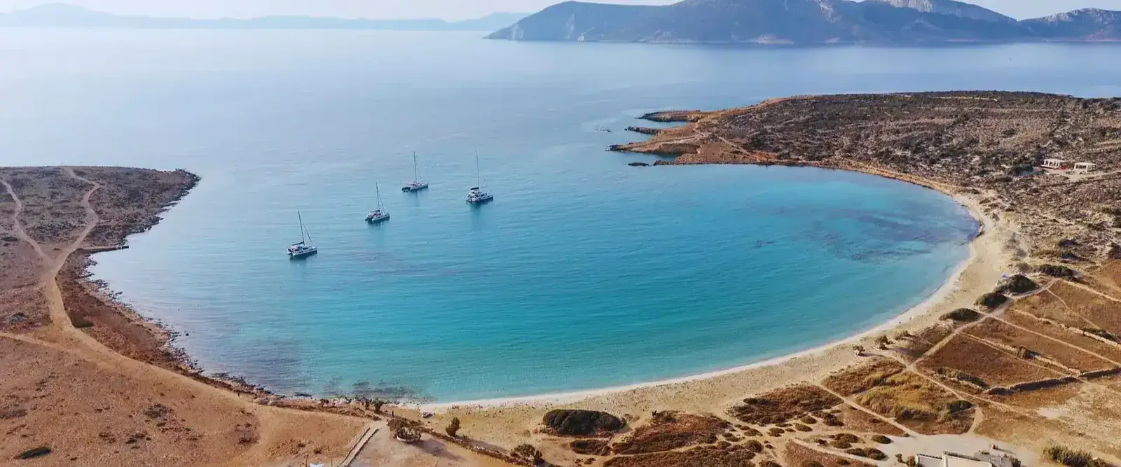 Aerial view of Pori bay, Koufonisia