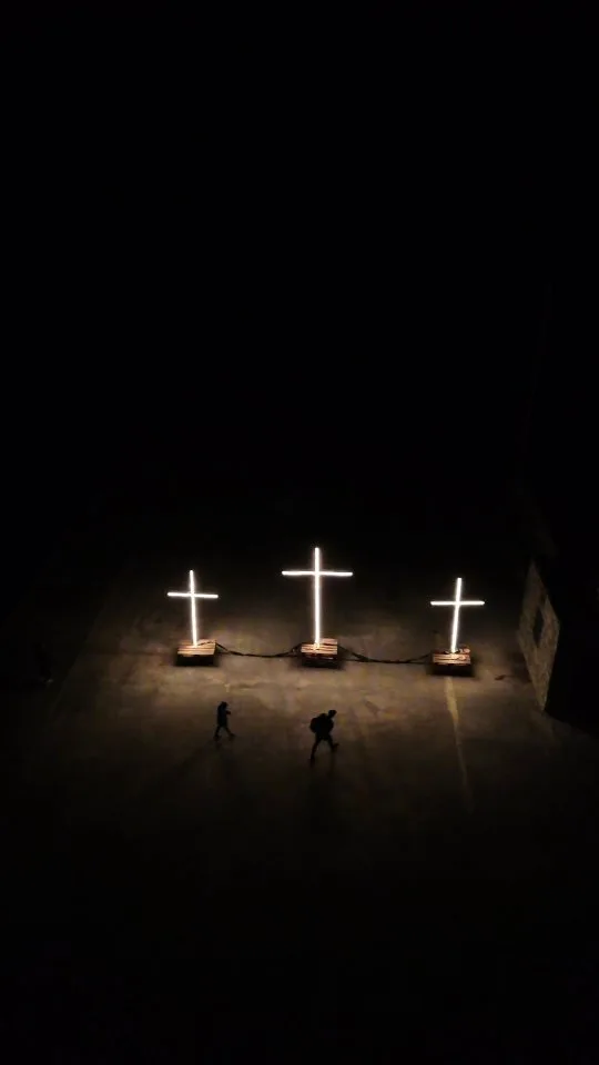 Epitaphios procession at night in Koufonisia at Easter