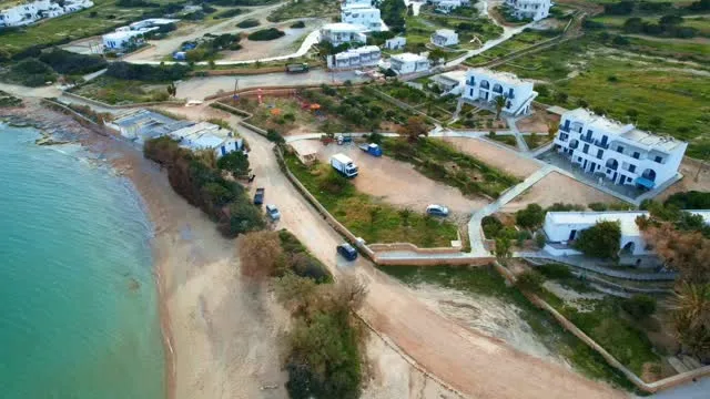 Drone view of the Koufonisia coastline in summer