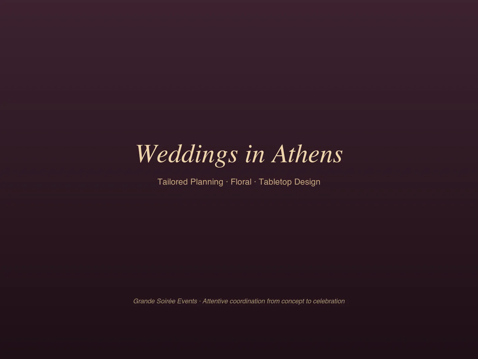 Διοργάνωση γάμου στην Αθήνα tabletop και floral design Grande Soirée