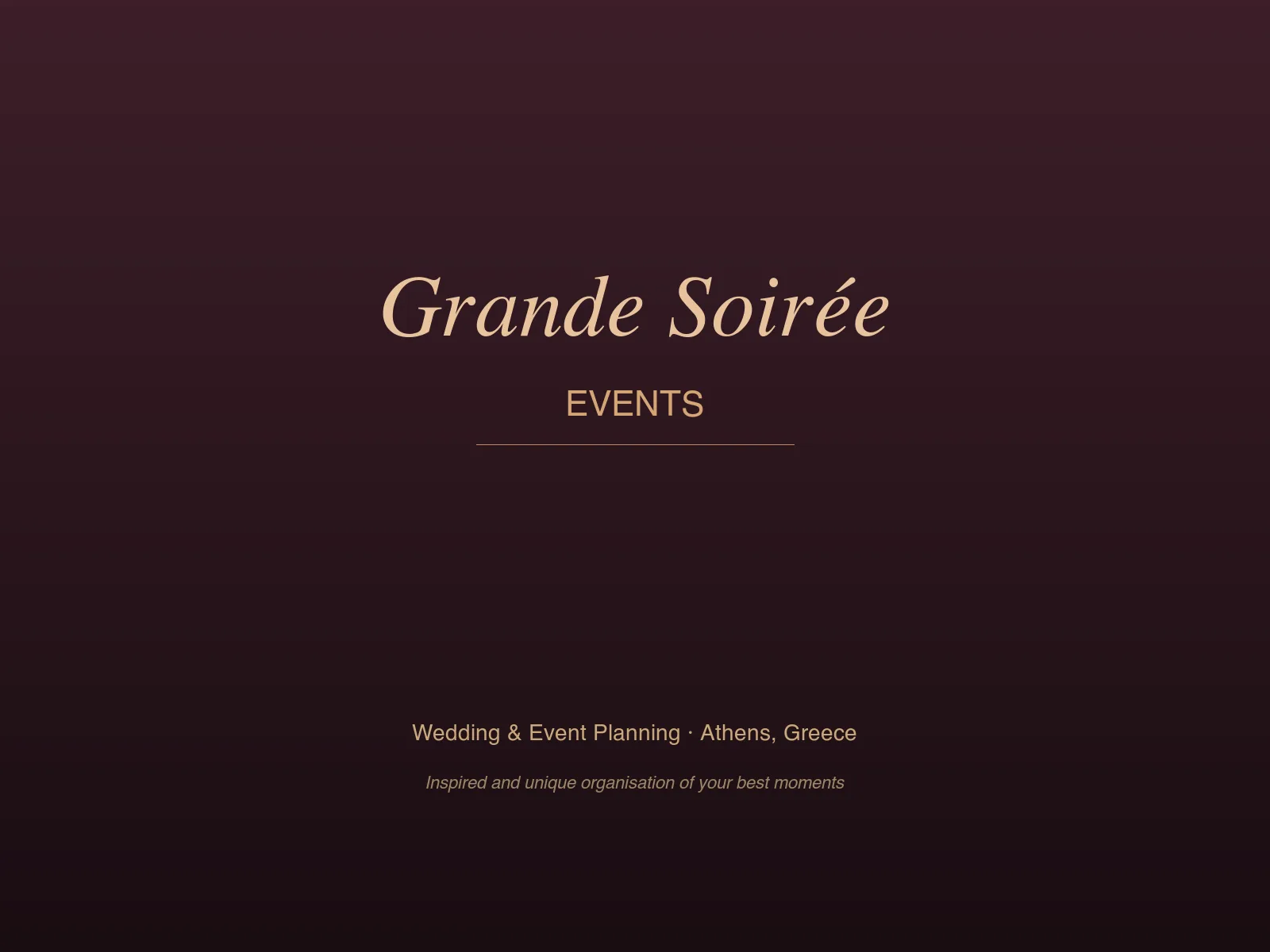 Grande Soirée Events wedding planner Αθήνα Ελλάδα branded card