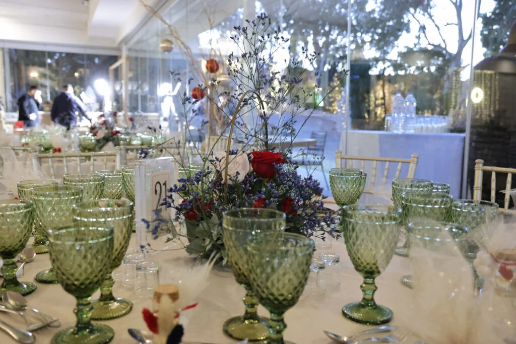 Wedding reception tables and décor Ktima Naias
