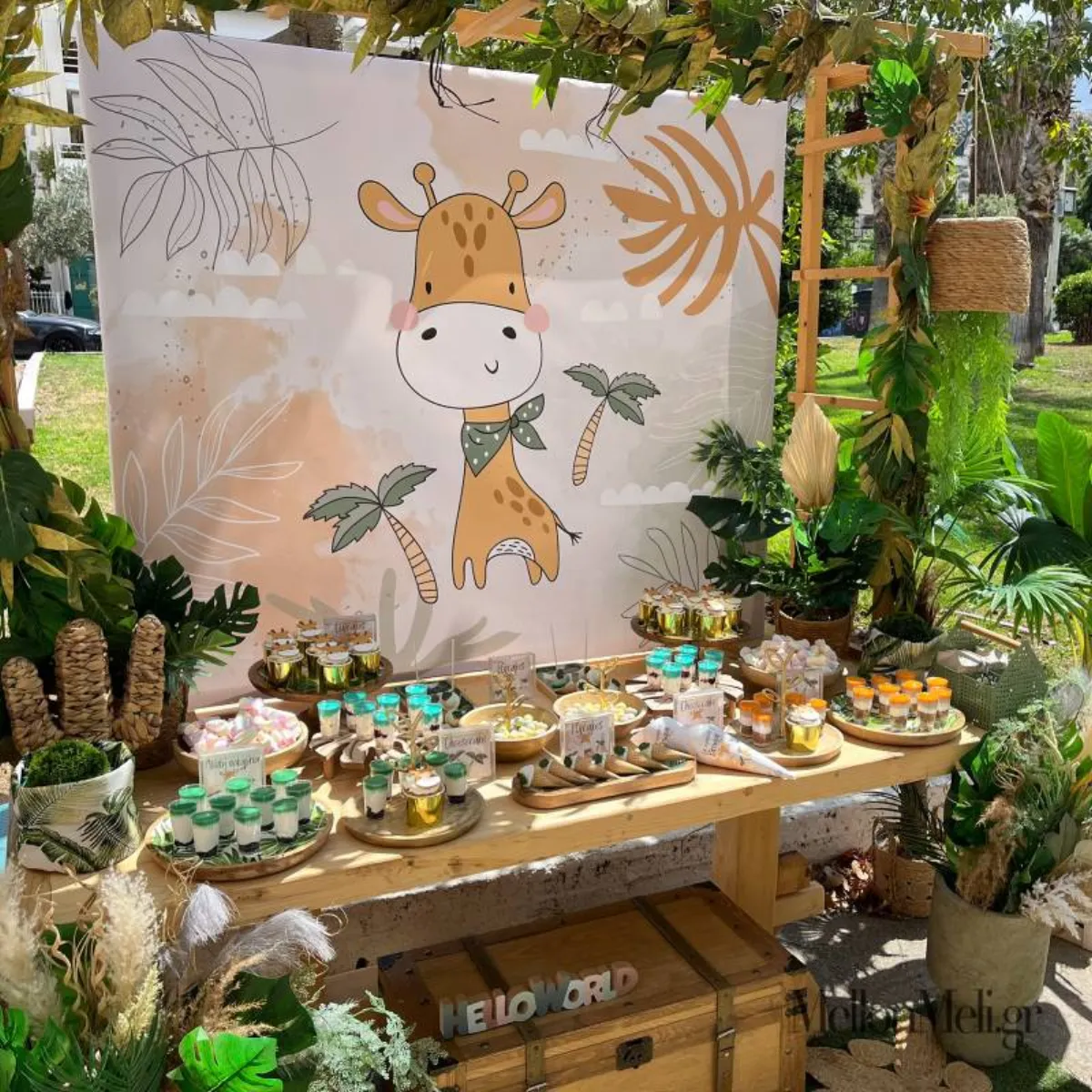MellonMeli Happy Giraffe στολισμός βάπτισης