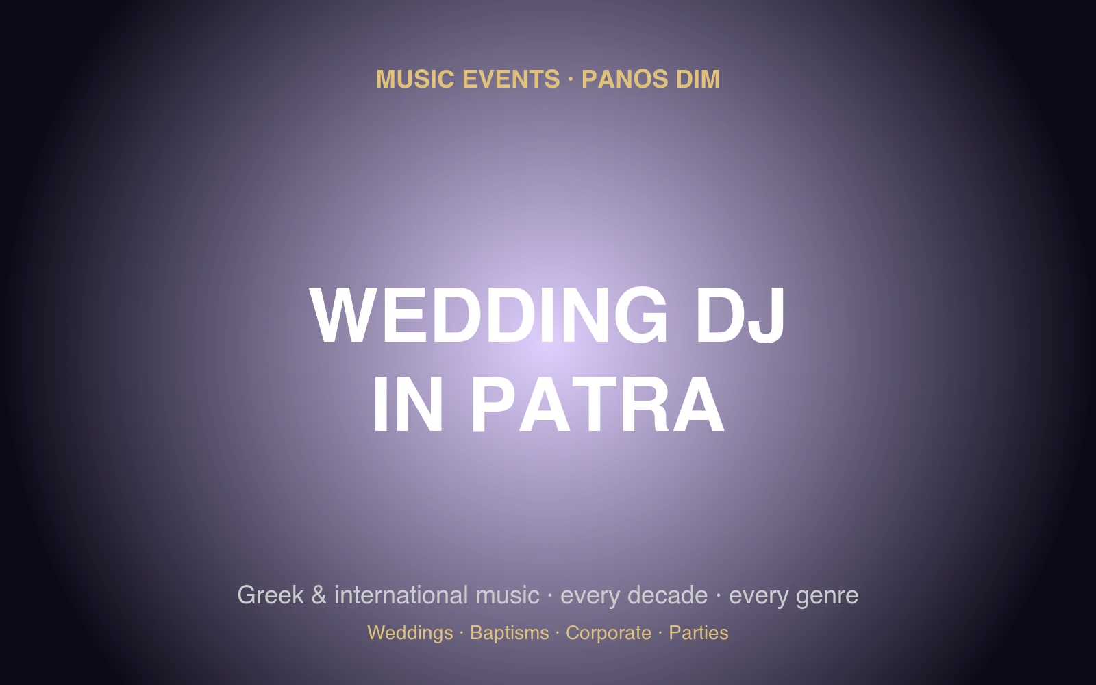 Music Events Panos Dim ελληνική διεθνής μουσική wedding DJ