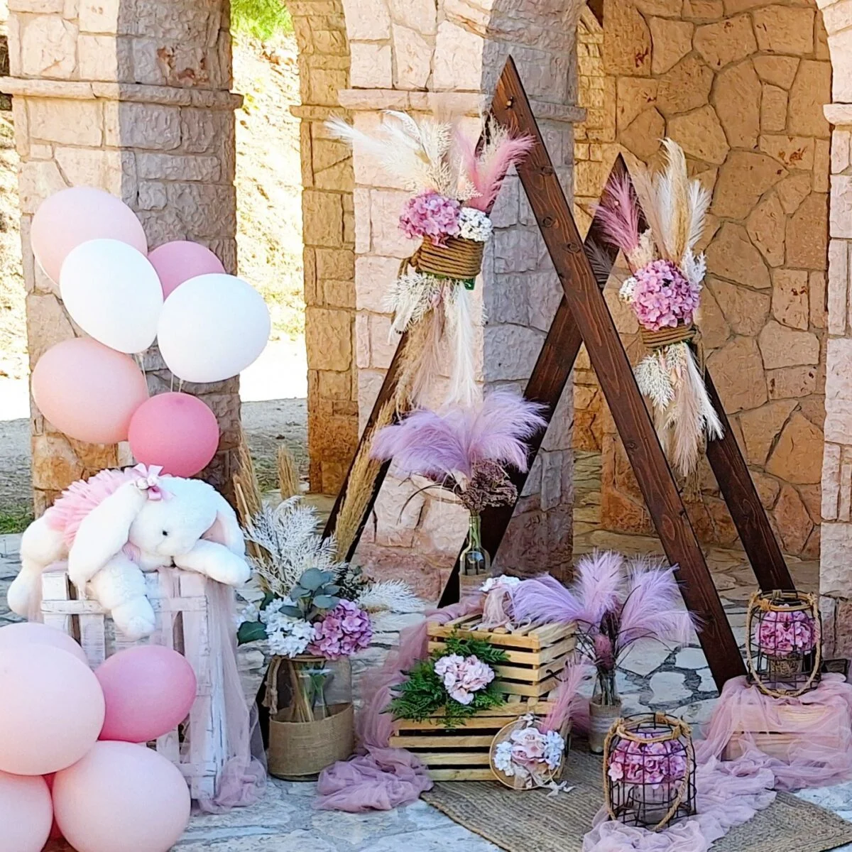Rustic romantic διακόσμηση γάμου Oneiron Praxis Αθήνα