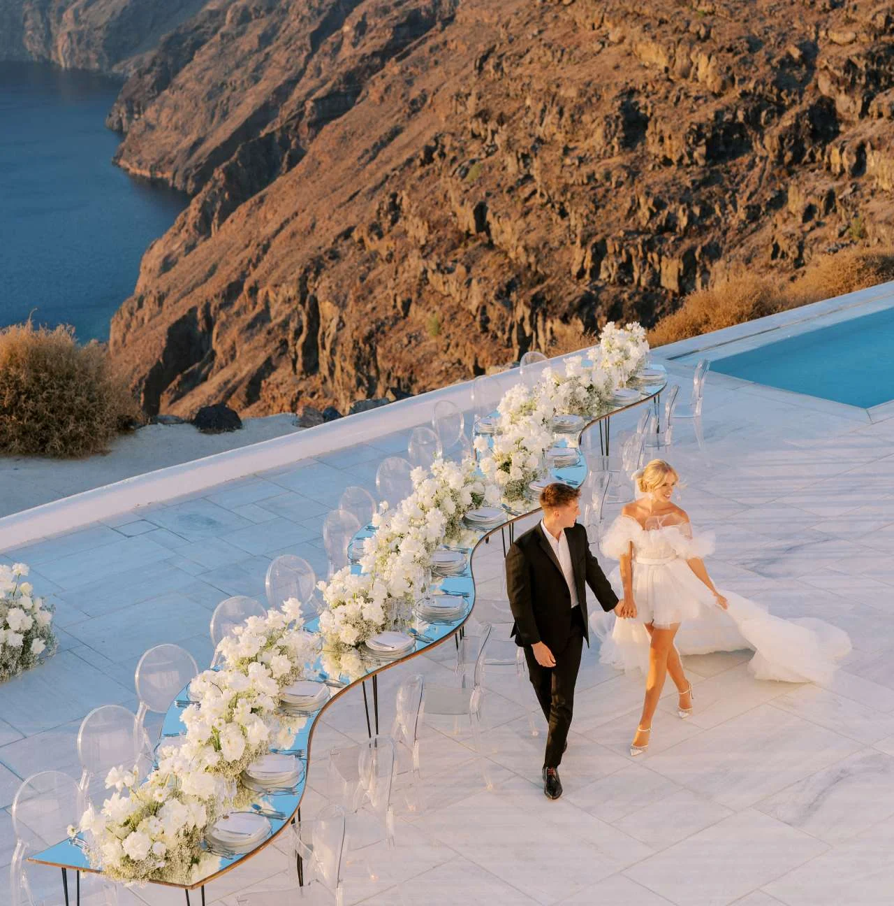 Μπλοκ δωματίων με θέα για VIP, γάμος Rocabella Santorini