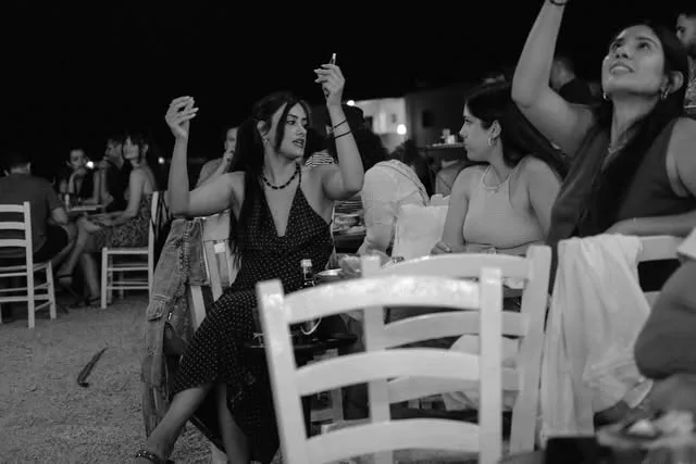 Guests celebrating at Stou Lolou, Koufonisia