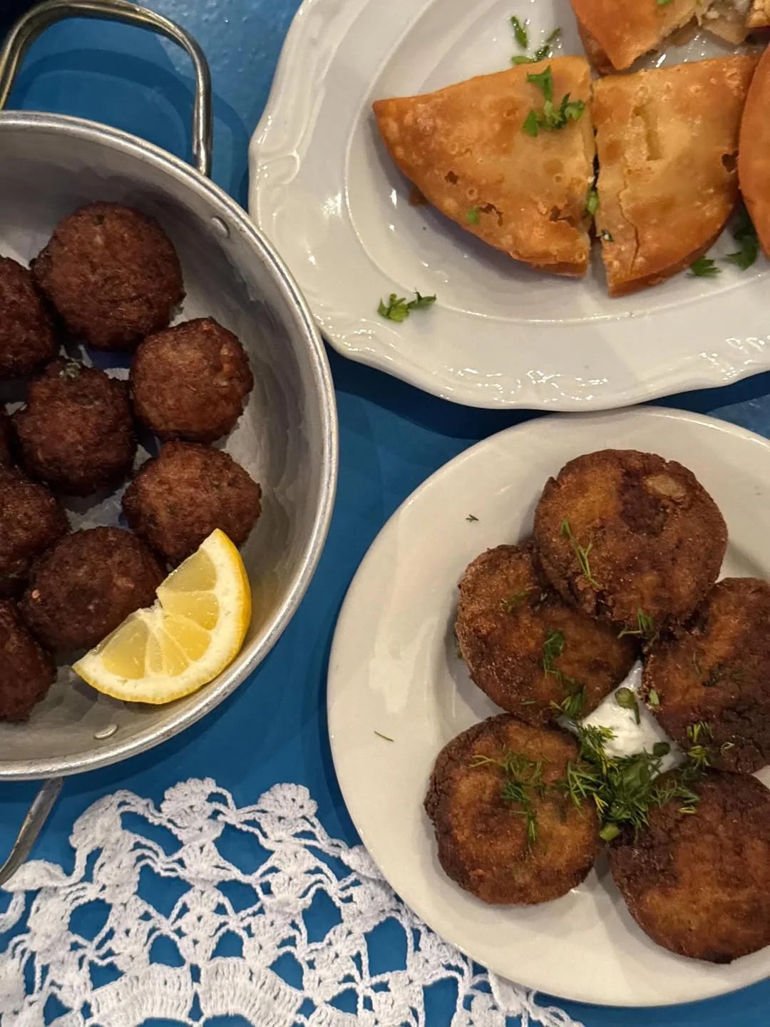 Traditional Greek meze and fried starters at Stou Lolou, Koufonisia