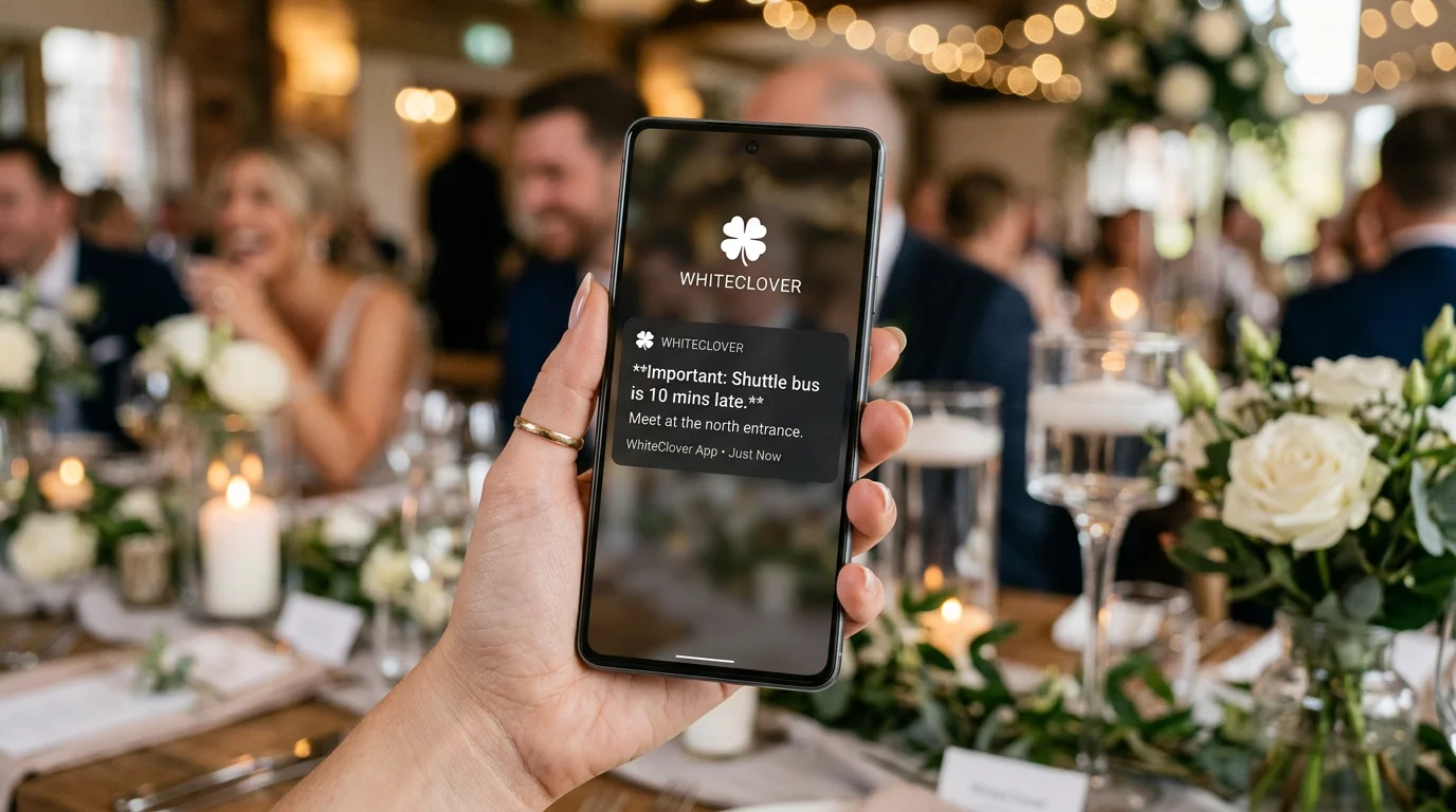 Real-time wedding notification on phone